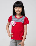 Little M Short Sleeve T-Shirt Gajah Kombinasi Salur