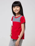 Little M Short Sleeve T-Shirt Gajah Kombinasi Salur