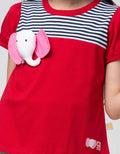 Little M Short Sleeve T-Shirt Gajah Kombinasi Salur