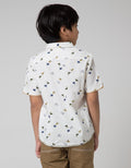 Little M Short Sleeve Shirt Fullprint Dino Oxford Pocket Combination