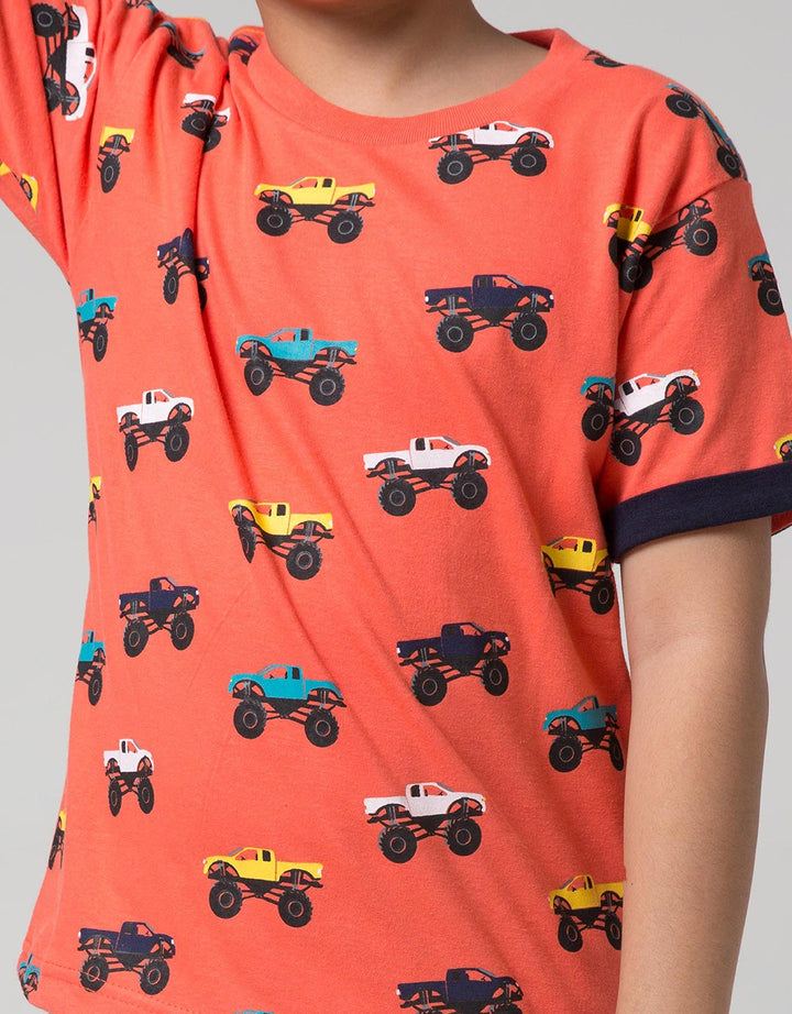Little M Short Sleeve T-Shirt Fullprint Car