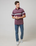 Cole Short Sleeve Polo Shirt Stripe