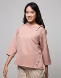 St. Yves Long Sleeve Blouse Top With Double Botton