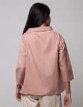 St. Yves Long Sleeve Blouse Top With Double Botton