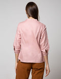 St. Yves Long Sleeve Blouse Top with Golden Button