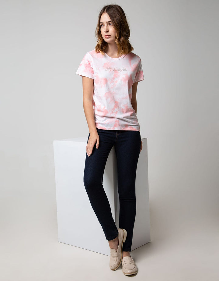 T Zone Short Sleeve T-Shirt Tiedye Non Raglan Basic