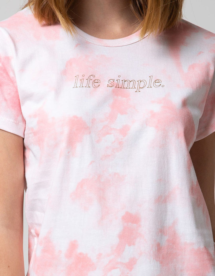 T Zone Short Sleeve T-Shirt Tiedye Non Raglan Basic