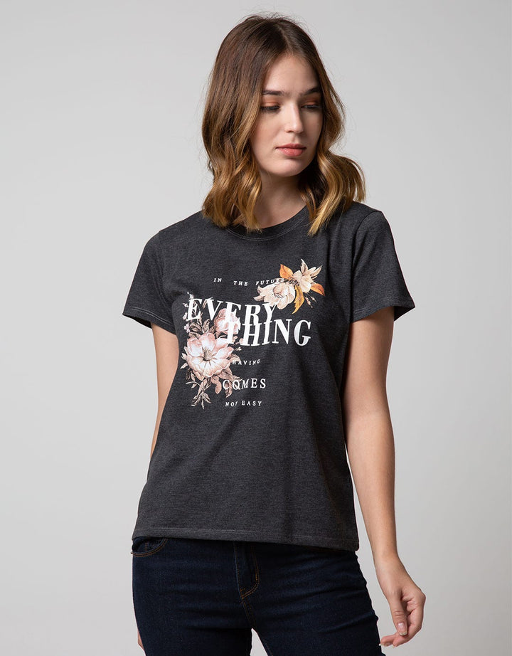 T Zone Short Sleeve T-Shirt Photoprint Non Raglan Girly
