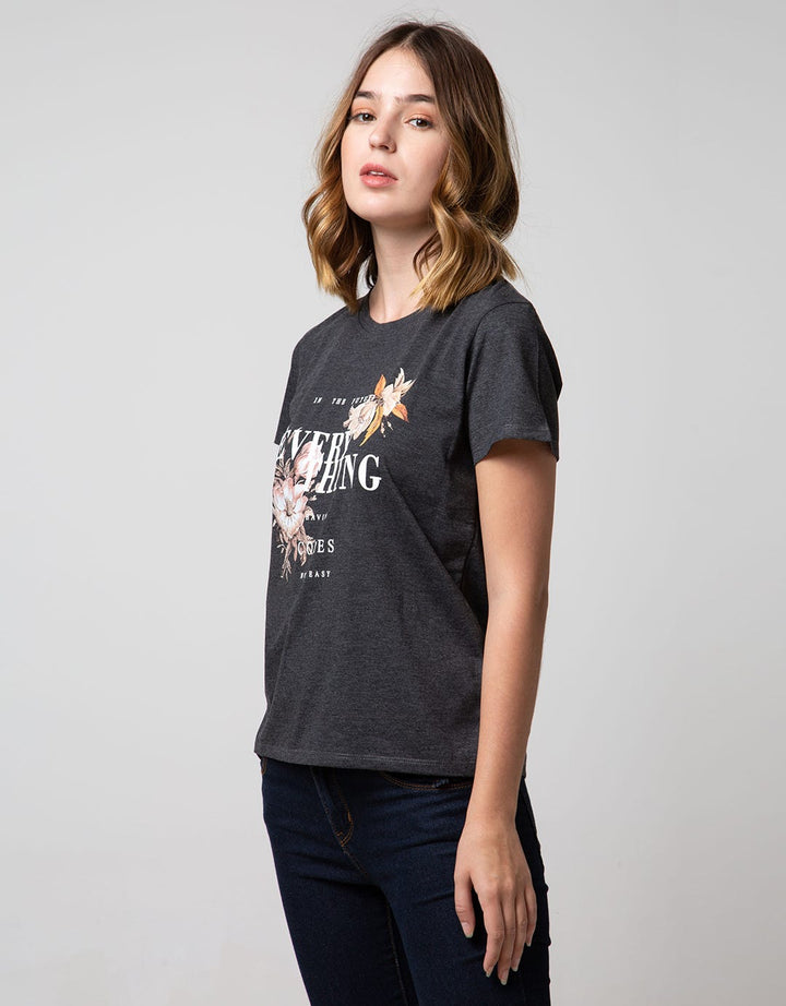 T Zone Short Sleeve T-Shirt Photoprint Non Raglan Girly