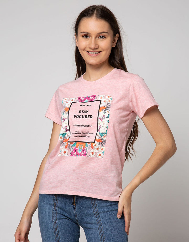 T Zone Short Sleeve T-Shirt Photoprint Non Raglan Girly