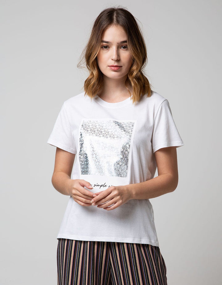 T Zone Short Sleeve T-Shirt Wording Non Raglan Basic