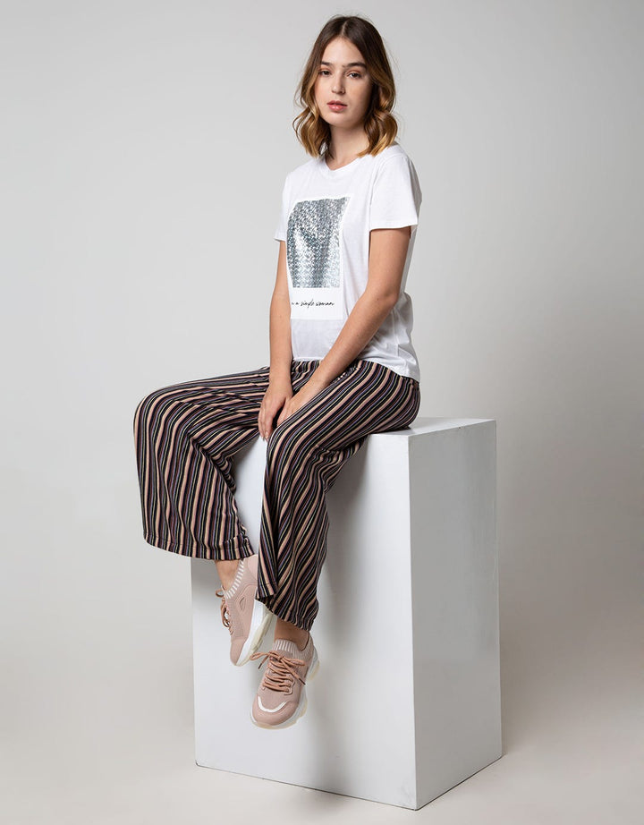 T Zone Short Sleeve T-Shirt Wording Non Raglan Basic