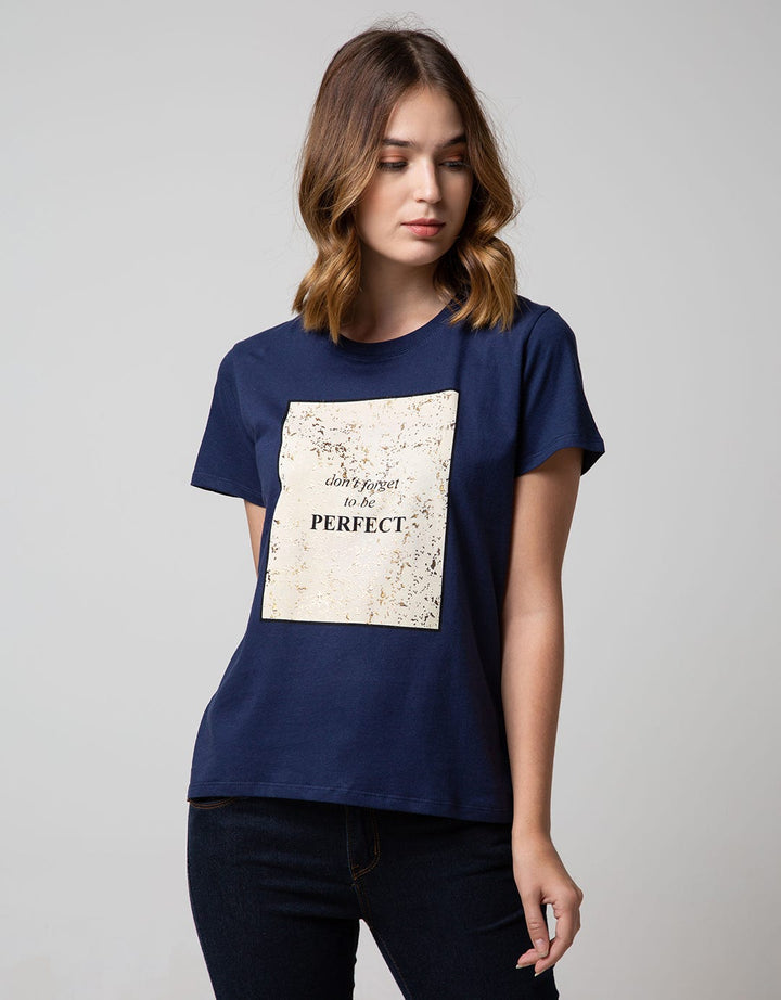 T Zone Short Sleeve T-Shirt Wording Non Raglan Basic