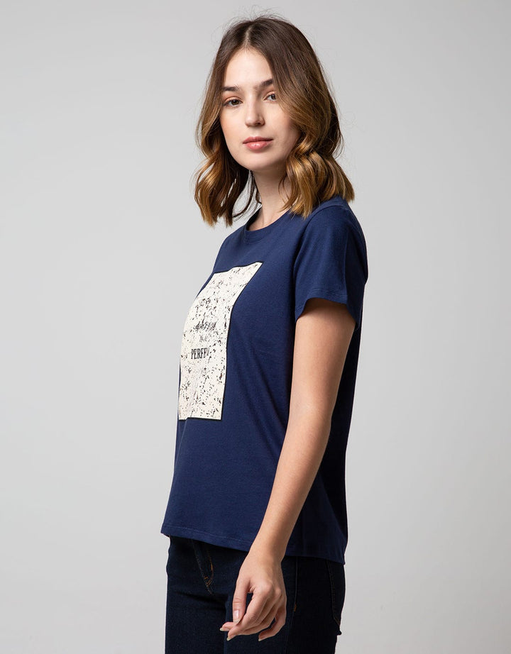 T Zone Short Sleeve T-Shirt Wording Non Raglan Basic