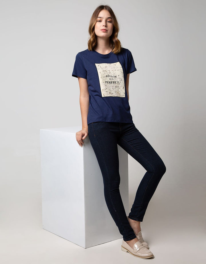 T Zone Short Sleeve T-Shirt Wording Non Raglan Basic