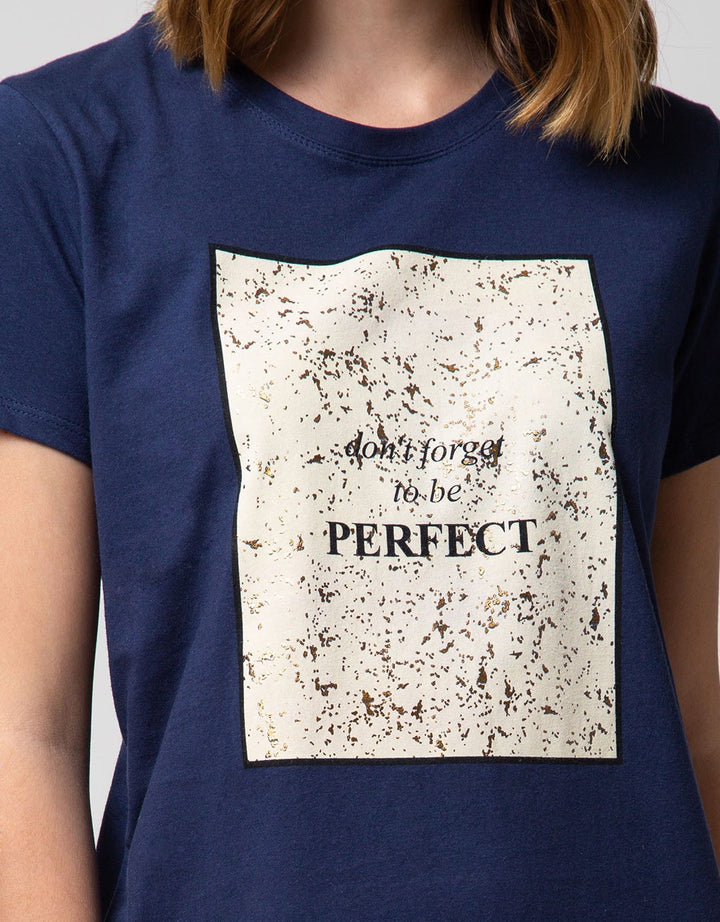 T Zone Short Sleeve T-Shirt Wording Non Raglan Basic