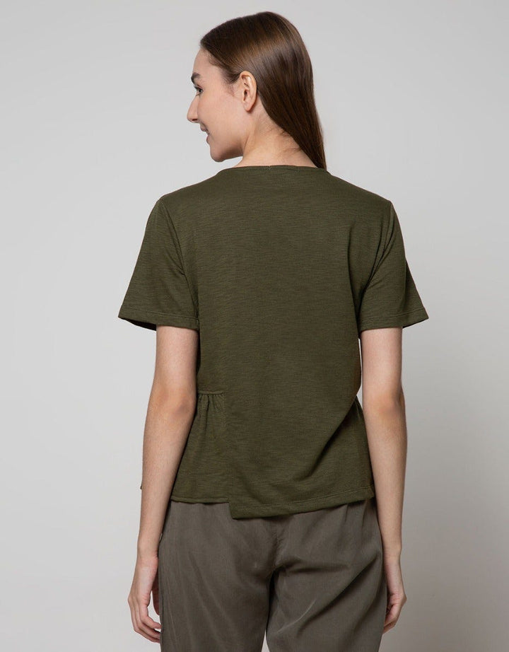 St. Yves Mom Short Sleeve Blouse Nursing Top Slub