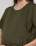 St. Yves Mom Short Sleeve Blouse Nursing Top Slub