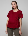 St. Yves Mom Short Sleeve Blouse Nursing Top Slub