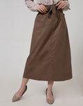 Nevada Maxi Skirt Woven Solid Long With Belt