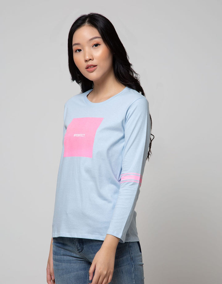 T Zone Long Sleeve T-Shirt Wording Regular Girly