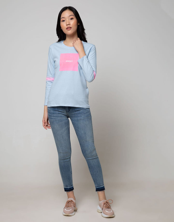 T Zone Long Sleeve T-Shirt Wording Regular Girly