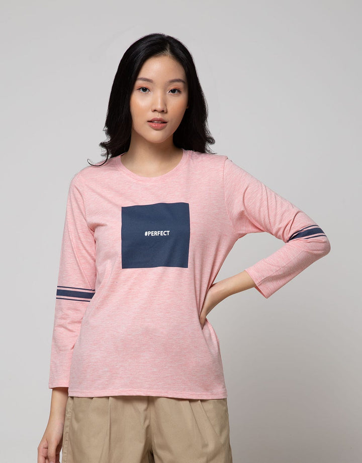 T Zone Long Sleeve T-Shirt Wording Regular Girly