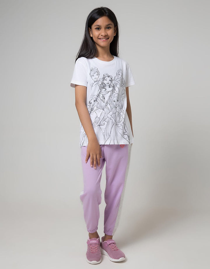 Disney Short Sleeve T-Shirt Basic Princess Gang In Sketch