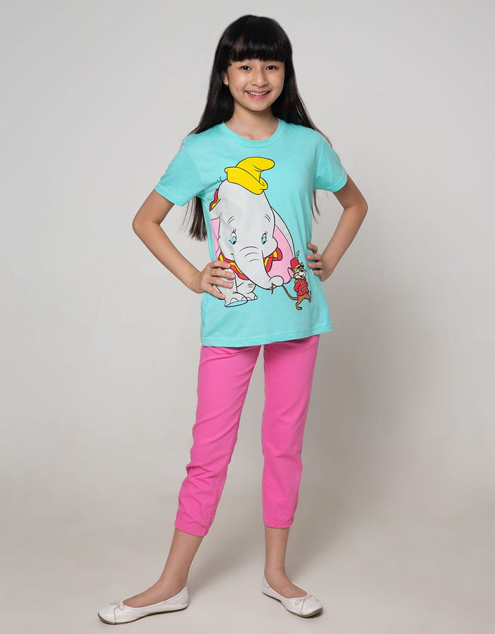 Disney Short Sleeve T-Shirt Basic Dumbo Sit Walk with Rat