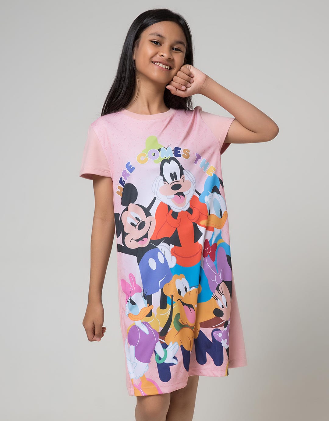 Disney Short Sleeve Midi Dress Comes