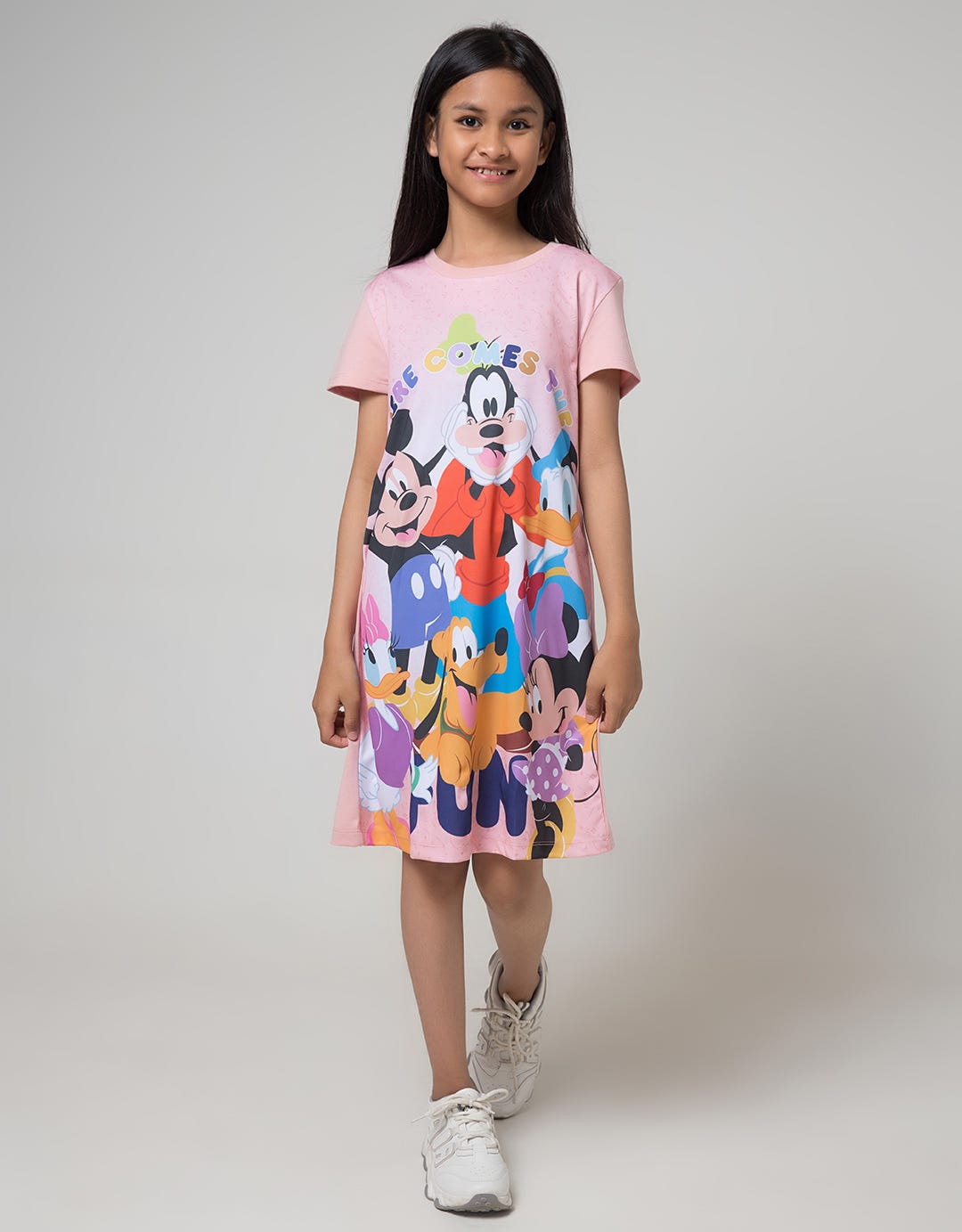 Disney Short Sleeve Midi Dress Comes