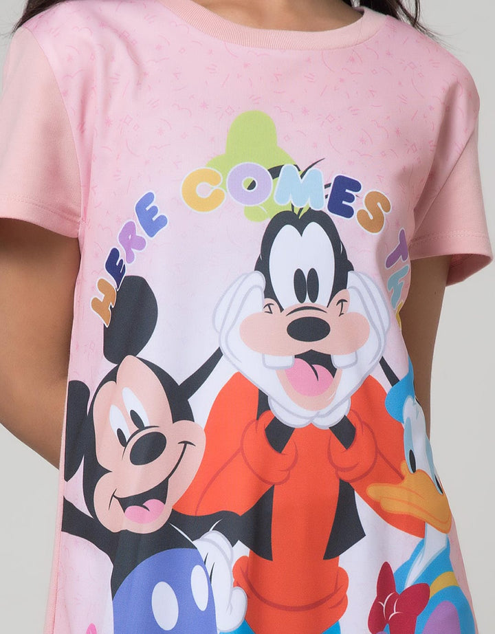 Disney Short Sleeve Midi Dress Comes