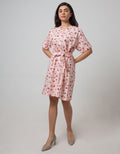 Connexion Short Sleeve Flamingo Print Midi Dress