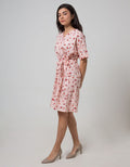 Connexion Short Sleeve Flamingo Print Midi Dress