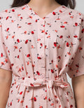 Connexion Short Sleeve Flamingo Print Midi Dress