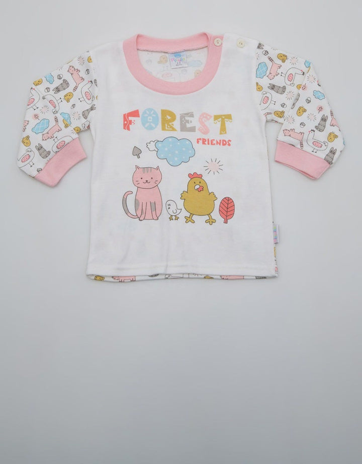 Pipiniko Ls Farm Animal Screen Printed T-Shirt