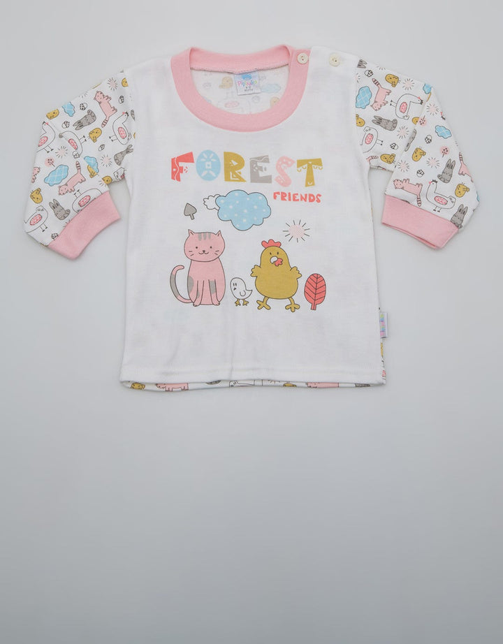 Pipiniko Ls Farm Animal Screen Printed T-Shirt