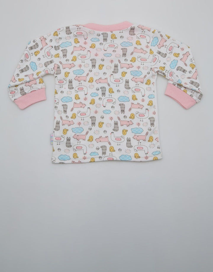 Pipiniko Ls Farm Animal Screen Printed T-Shirt