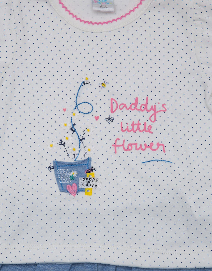 Pipiniko Top - Bottom Set Long Sleeve Geber Daddy Pants L.Flower