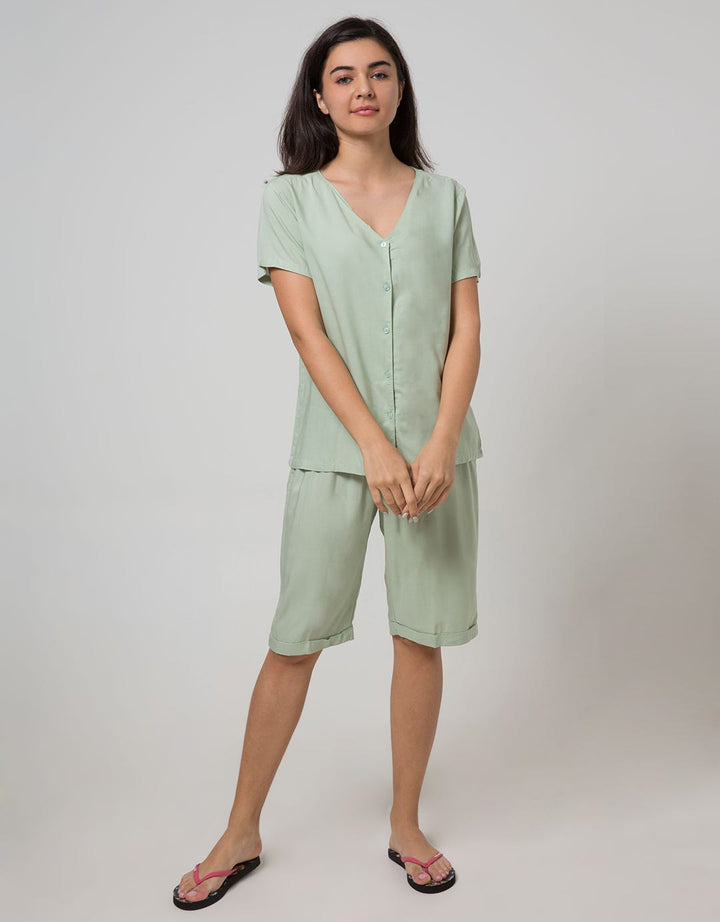 St. Yves Short Sleeve Pyjama Capri Polos Set Vivi