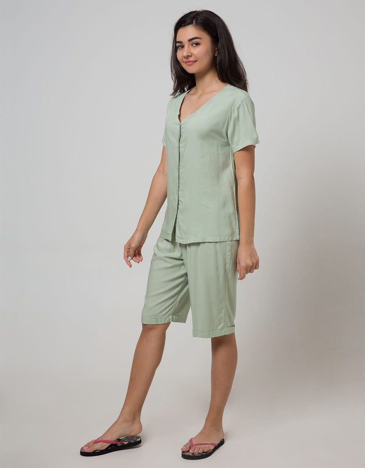 St. Yves Short Sleeve Pyjama Capri Polos Set Vivi