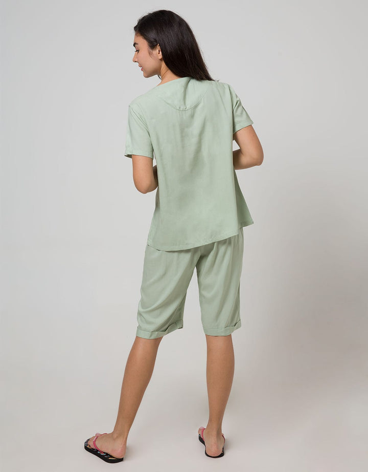 St. Yves Short Sleeve Pyjama Capri Polos Set Vivi