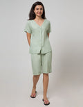 St. Yves Short Sleeve Pyjama Capri Polos Set Vivi