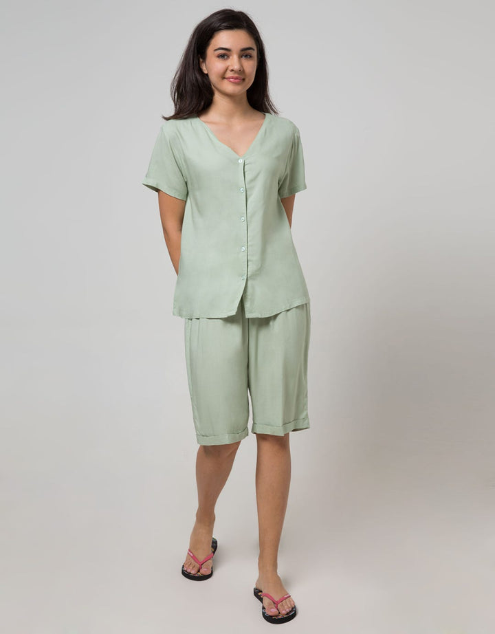 St. Yves Short Sleeve Pyjama Capri Polos Set Vivi