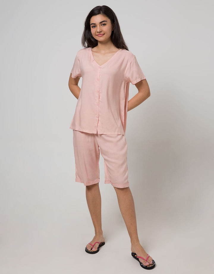 St. Yves Short Sleeve Pyjama Capri Polos Set Vivi