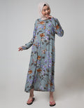 St. Yves Long Sleeve Maxi Dress Dark Pea