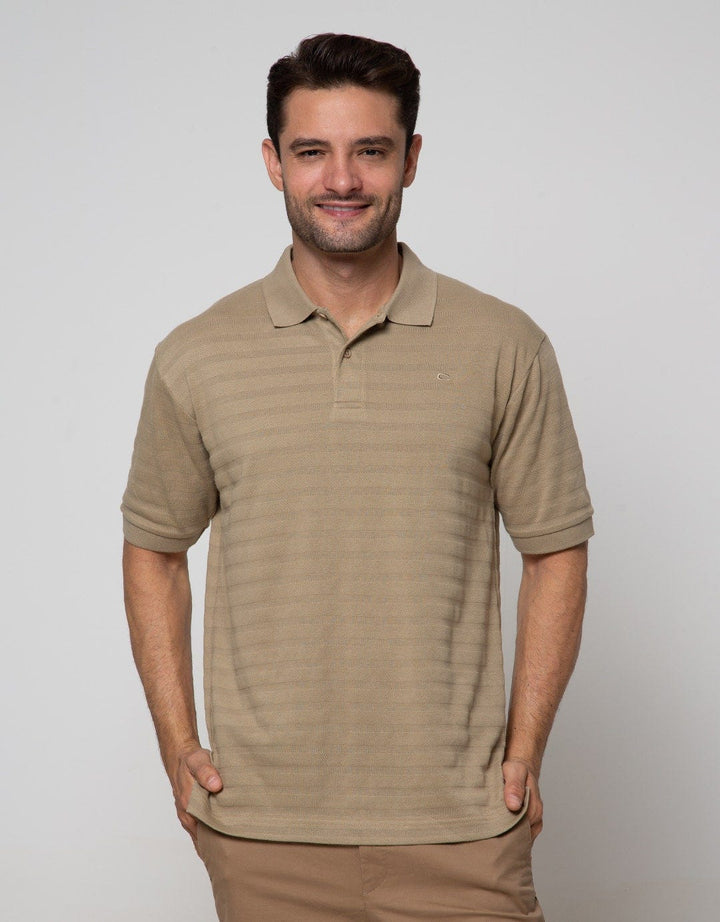 Cole Short Sleeve Polo Shirt Solid Texture Jaquard