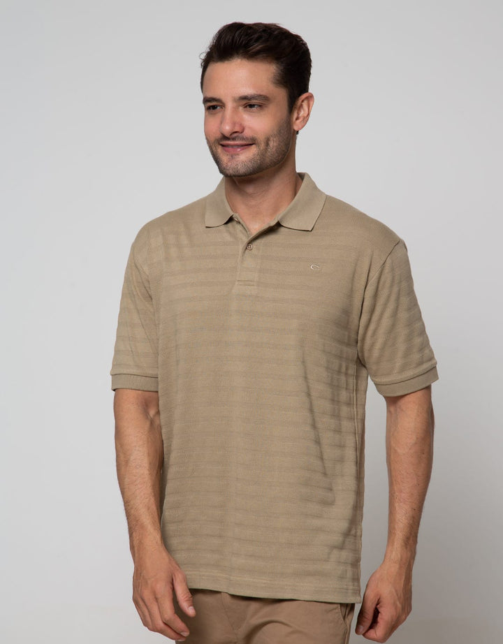 Cole Short Sleeve Polo Shirt Solid Texture Jaquard
