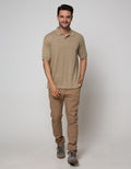 Cole Short Sleeve Polo Shirt Solid Texture Jaquard