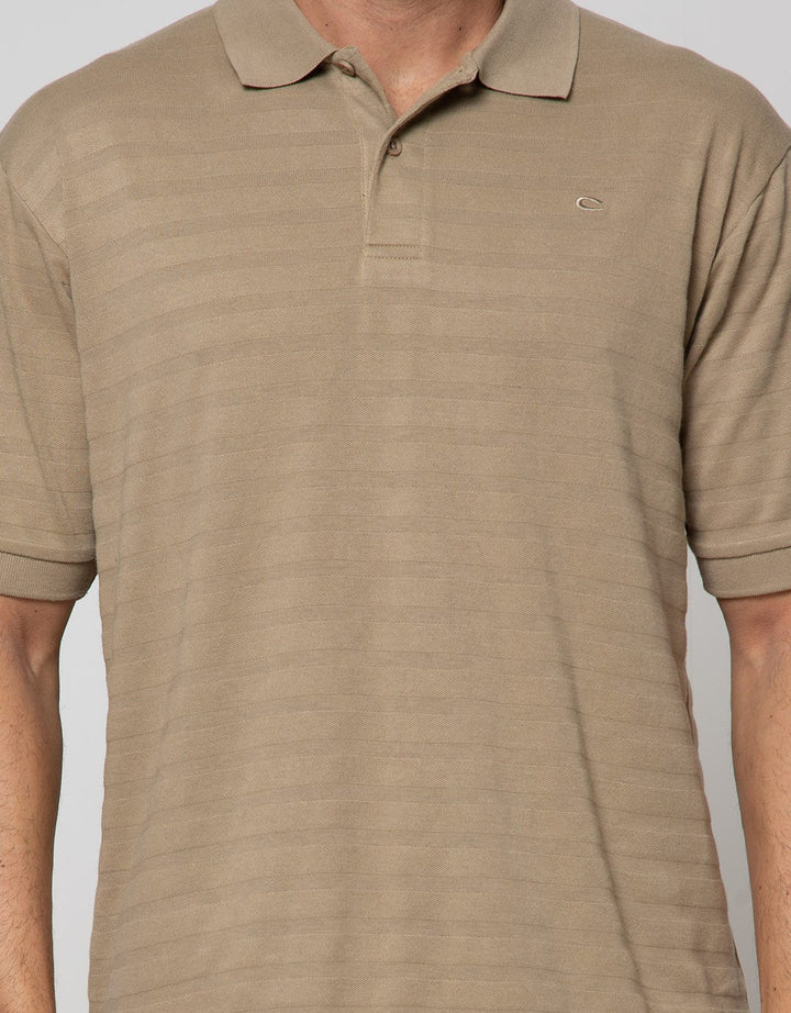 Cole Short Sleeve Polo Shirt Solid Texture Jaquard